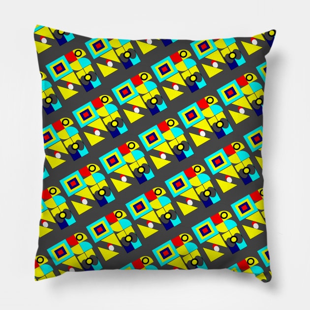 New Geomatric shapes colourful pattern Pillow by Devshop997