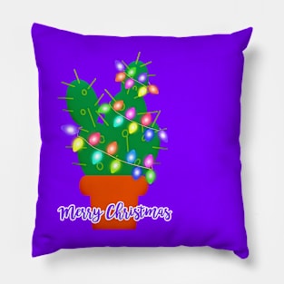 merry christmas cactus Pillow