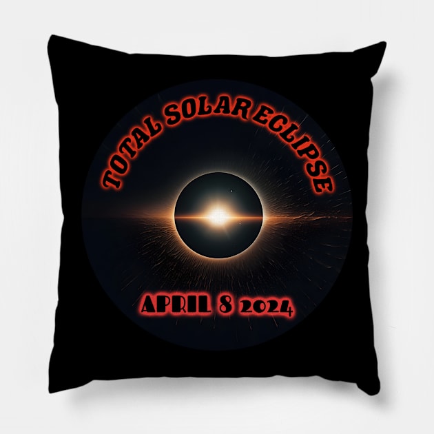 Solar Eclipse 2024 Pillow by Obotan Mmienu