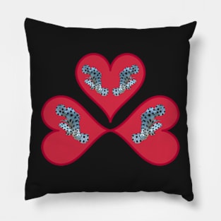 Cute motif of a fish | Small fish in a red heart | | Black Background | Pillow