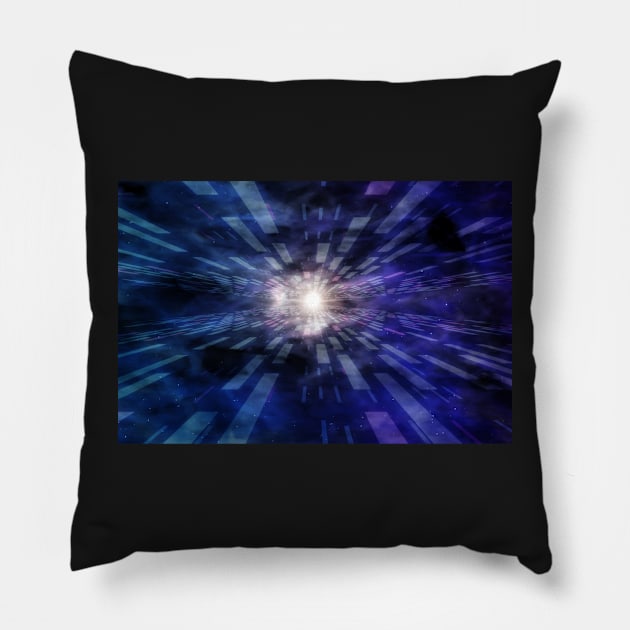 Space flight to the sun Pillow by 3DVictory