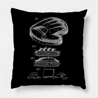 Baseball Catcher's Glove Vintage Funny Novelty Patent Drawing Pillow