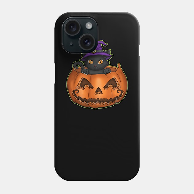 Cat Witch Funny Jack O Lantern Kitten Lover Gift Phone Case by Dr_Squirrel