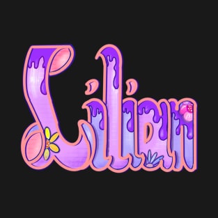 Lilian with purple drips Girls and womens Personalized Custom name Lilian T-Shirt