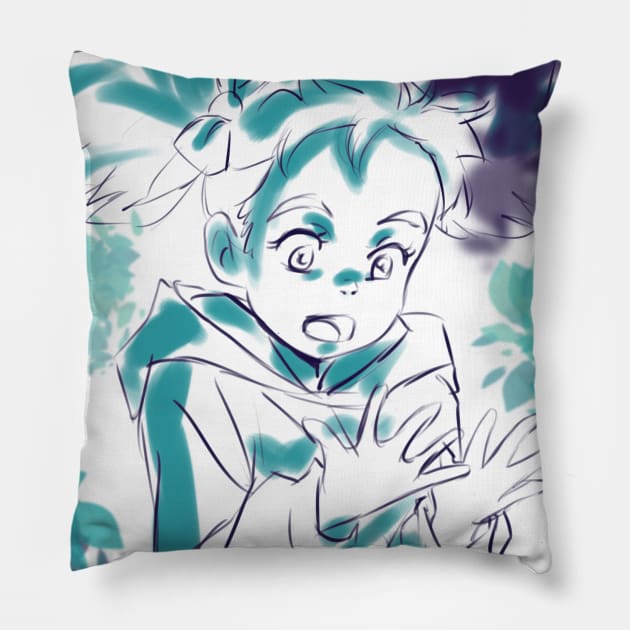 mary and the witch flower Pillow by Nikoleart