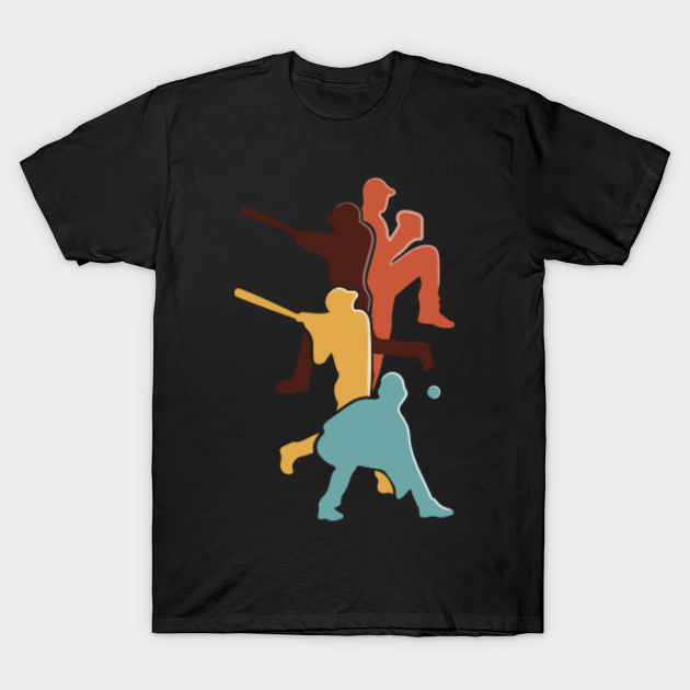 Discover Baseball Retro Vintage Catcher Pitcher Batter Boys - Baseball - T-Shirt