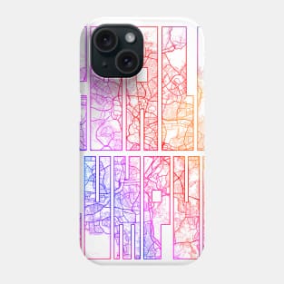 Kuala Lumpur, Malaysia City Map Typography - Colorful Phone Case