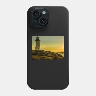 Peggys Cove Lighthouse at Sunset Phone Case