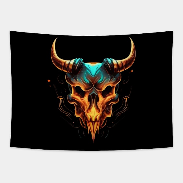 Bull skull Tapestry by Crazy skull