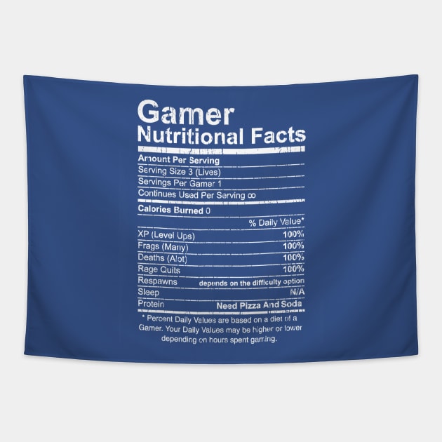 Gamer Nutritional Facts Tapestry by Throbpeg