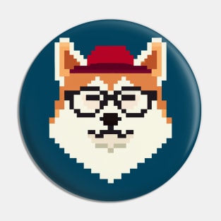 Akita Inu Pixel Art Dog Lover Shiba Retro Pin