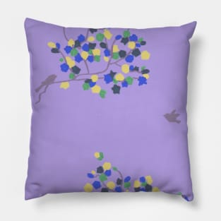 Magical tree branch on mauve Pillow
