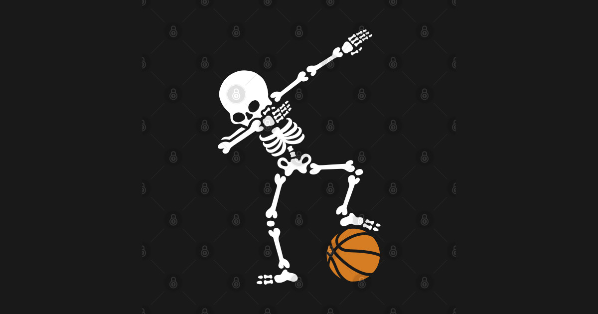 Dab dabbing skeleton football basketball - Basketball - Tapestry ...