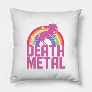 Death Metal Unicorn (Pink) Pillow