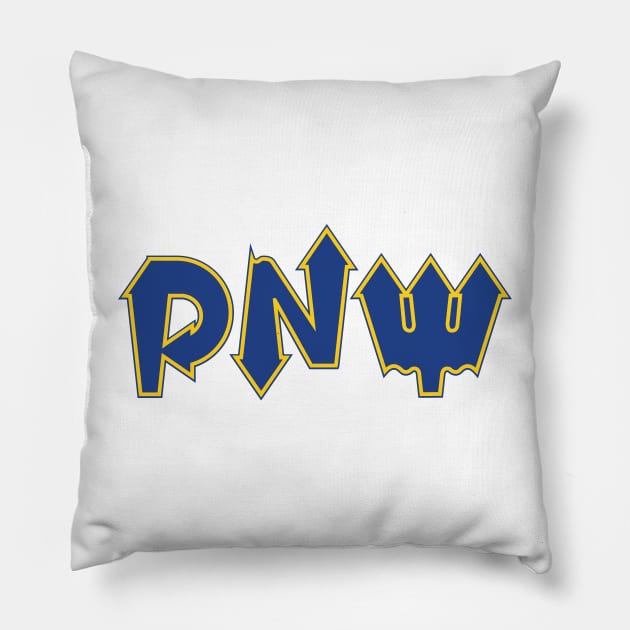 Retro PNW Pacific Northwest Pillow by HandEyeStudio