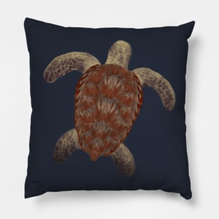 Drawn Sea Turtle Pillow