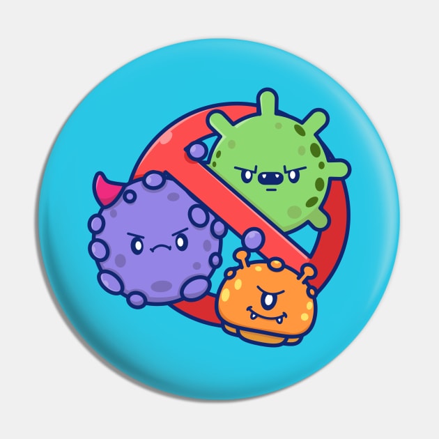 Cute Virus Cartoon Pin by Catalyst Labs