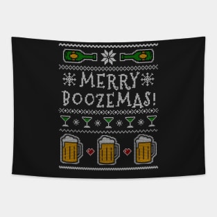 Merry Boozemas Ugly Christmas Sweater Tapestry