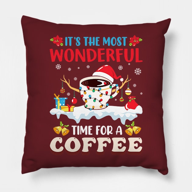 it's the most wonderful time for a coffee christmas Pillow by wfmacawrub