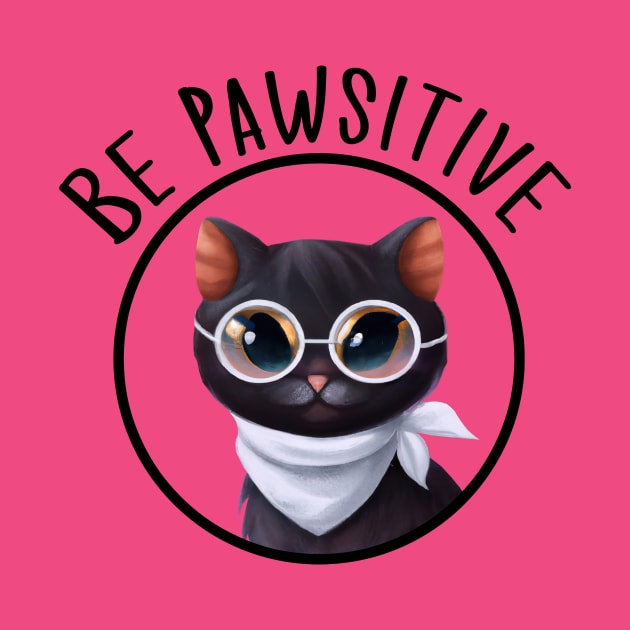 Stay Pawsitive Shirt, Be Pawsitive Shirt, Cat Positivity Shirt, Sarcastic Cat Shirt, cute paw t-shirt, Pawsitive Catitude, Funny Cat Lady Gift, Cat Mom Shirt Gift, Nerd Cat Shirt, Funny Nerdy Cat, Cute Nerd Cat Shirt, Cute Nerd Shirt, Cat Owner Gift Tee by GraviTeeGraphics