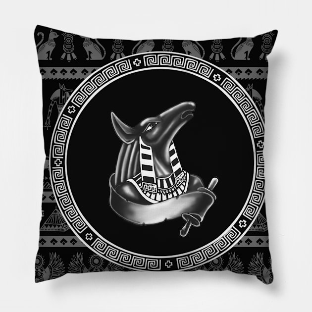 Anubis  ancient Egyptian god Pillow by Nicky2342