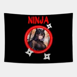 Ninja Target Love Cute Anime Girl Tapestry