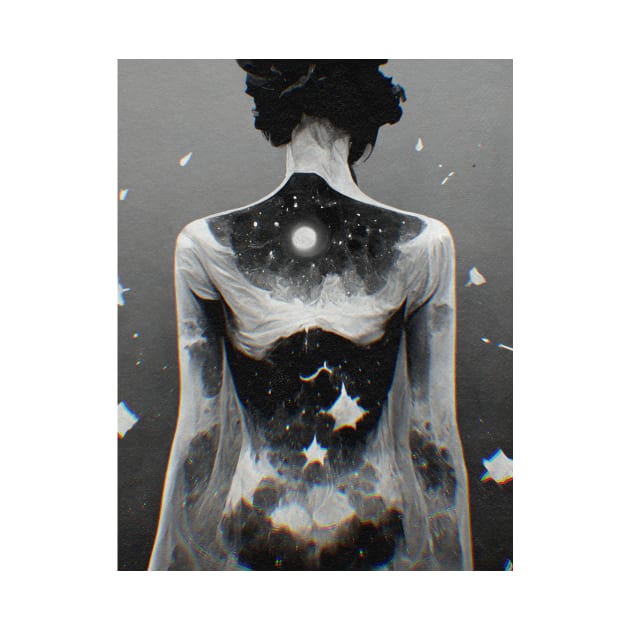 STARGIRL Celestial Double Exposure Digital Painting by DXTROSE