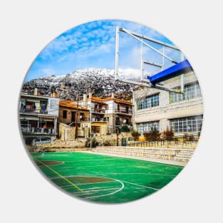 Basketball Court under the snow Pin