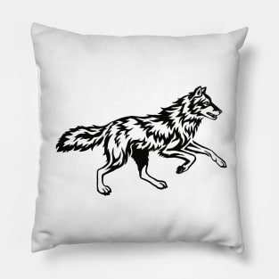 Running Wolf  - Flame Pillow