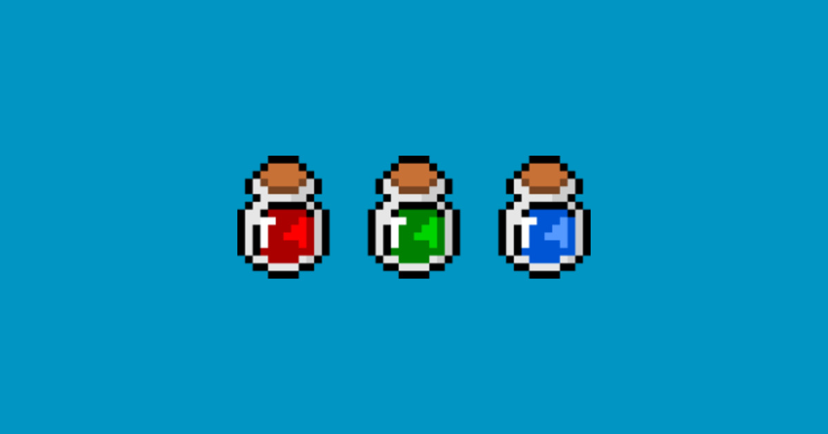 Zelda potions - pixel art - Link Potion - T-Shirt | TeePublic