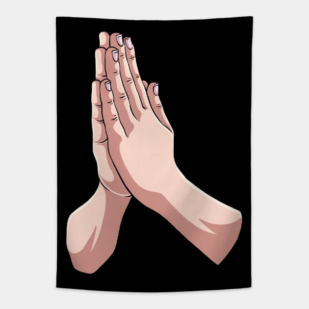 Hands Praying Religion Prayer Tapestry by fromherotozero