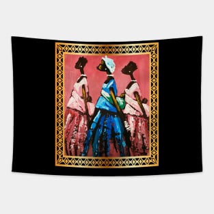 African Women Carrying Babies, African Artwork Tapestry