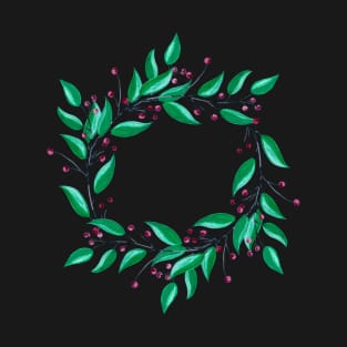 Watercolor Holly Wreath T-Shirt