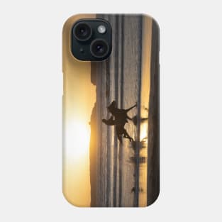 Galloping at sunset Phone Case