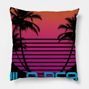 Avila Beach California Retro 80's Sunset Pillow