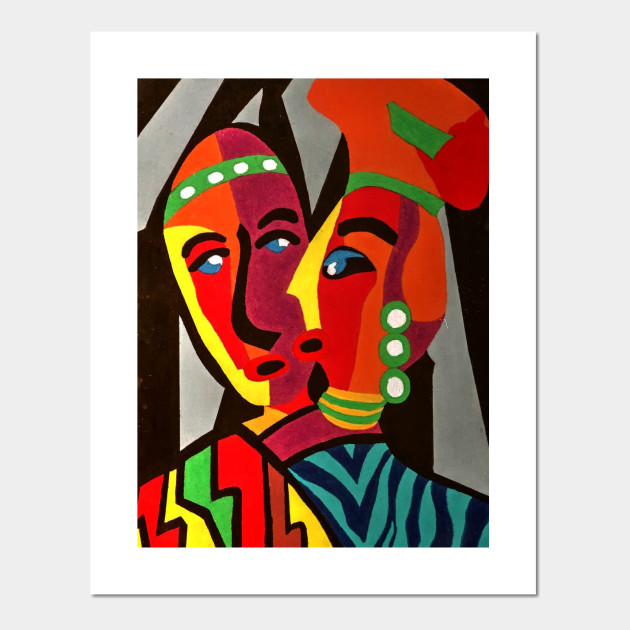 African Traditional Tribal Women Abstract Art Canvas Painting 4