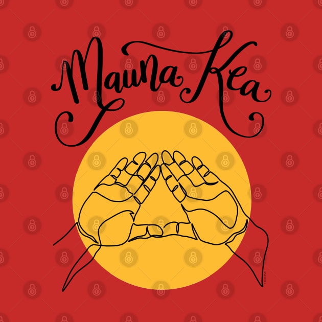 We Are Mauna Kea Hawaii Mountain Hand Sign Symbol by DoubleBrush