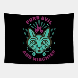 Purr evil and mischief Tapestry