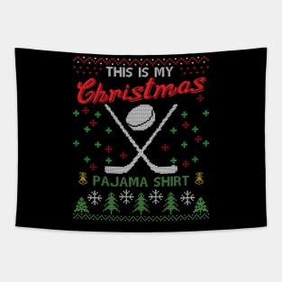 This Is My Christmas hockey Pajama Tapestry