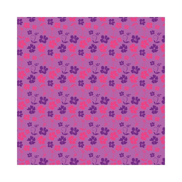 Botanic Floral Pattern Pink Purple by jodotodesign