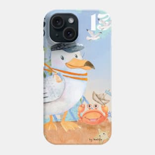 Seagull On His Journey With Little Crab Phone Case