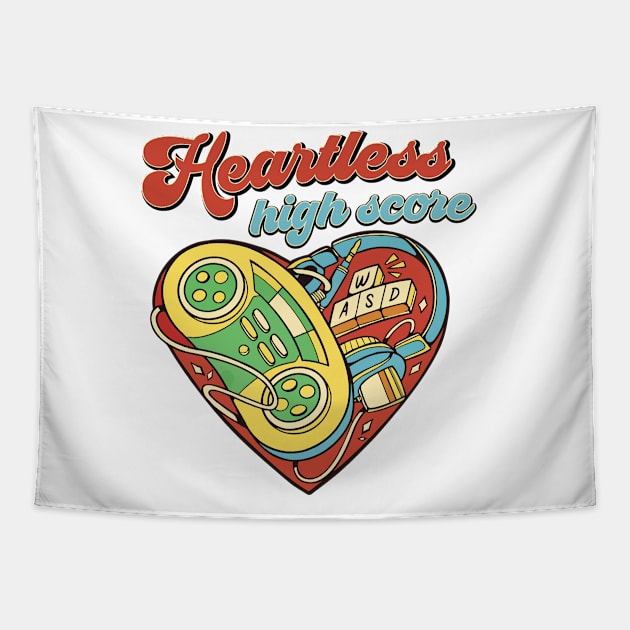 Hesrtless High Scores, Gamer's Anti valentine Tapestry by XYDstore