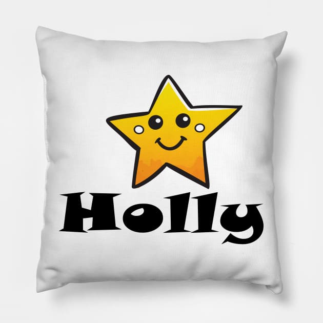 Holly Star Pillow by ProjectX23Red