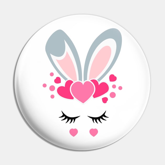 Girls Women Teens Easter Bunny Face Easter Egg Hunt Pin by craiglimu