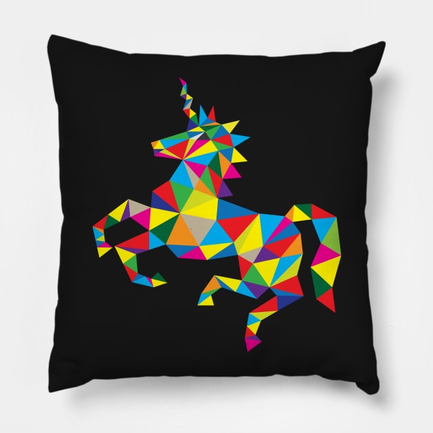 Geometric Unicorn Pillow by martinussumbaji