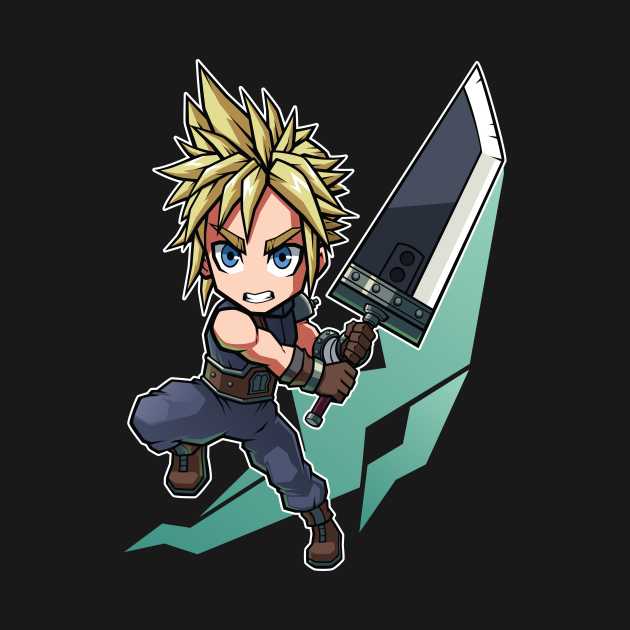 Cloud Strife FF7 Remake Chibi - Cloud Strife - Long Sleeve T-Shirt ...