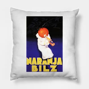 Achille Mauzan NARANJA BILZ Bottled Orange Soda Drink Advertisement Lithograph Pillow