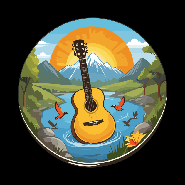 Landscape Mountains Guitar by Prime Quality Designs