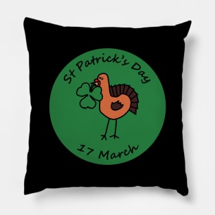 Thanksgiving Turkey and Shamrock St Patricks Day Pillow