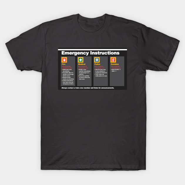 Subway Emergency Instructions - Scary - T-Shirt